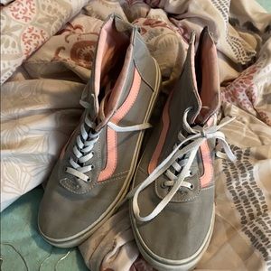 Grey and pink vans